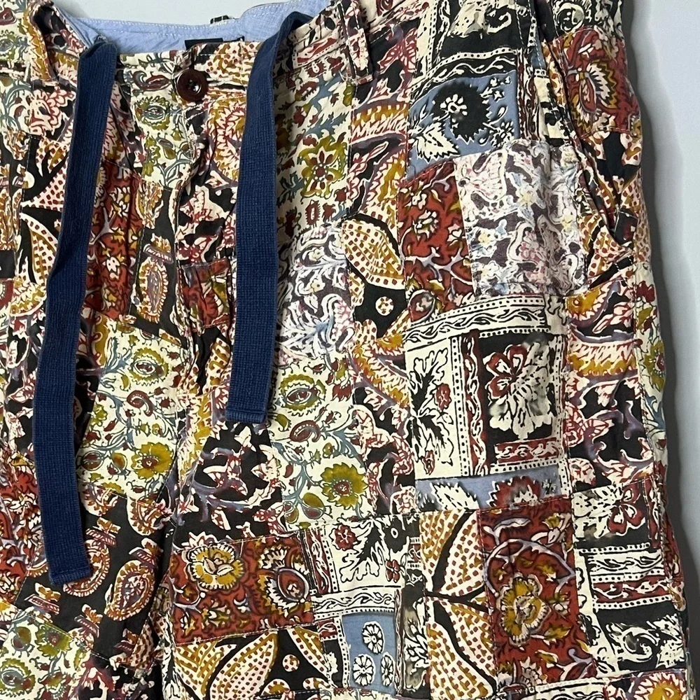 J Crew Patterned Bohemian Vintage Style Drawstring Shorts 36
